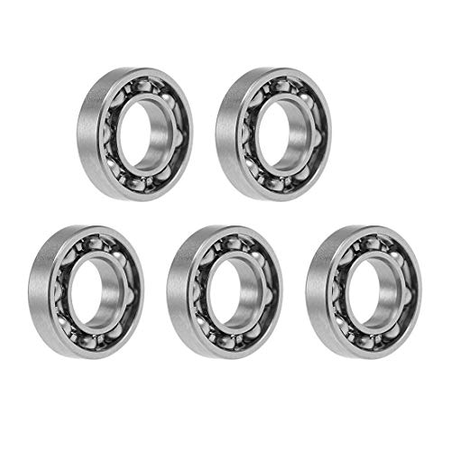 uxcell R188 Deep Groove Ball Bearing 1/4'x1/2'x1/8' Open Type Z2 Lever Bearings 5pcs