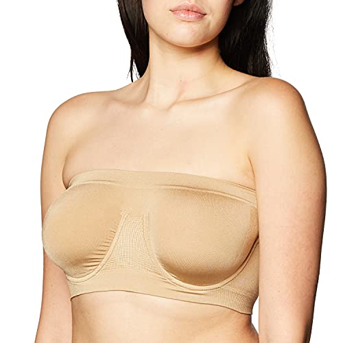 Ahh By Rhonda Shear womens Seamless Stretch Unlined Underwire Bandeau Bra, Nude, 1X