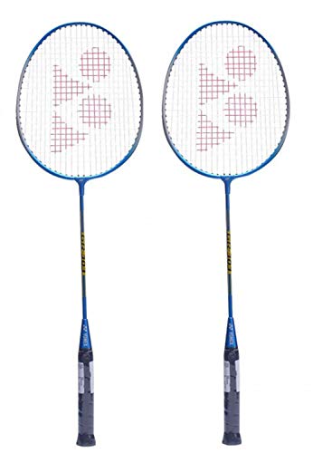Yonex GR 303 Badminton Racket 2018 Professional Beginner Practice Racquet with Face Cover Steel Shaft - Pack of 2