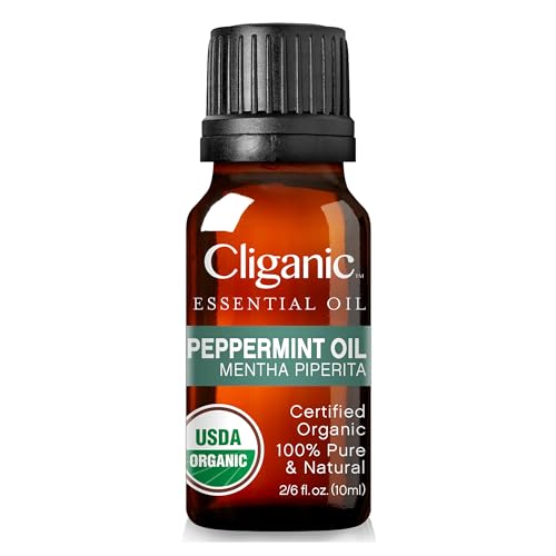 Cliganic USDA Organic Peppermint Essential Oil, 100% Pure Natural Undiluted, for Aromatherapy | Non-GMO Verified