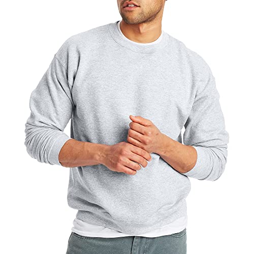 Hanes Mens Ecosmart Fleece Sweatshirt, Cotton-blend Pullover, Crewneck For Men, 1 Or 2 Pack, Ash - 1 Pack, XX-Large US