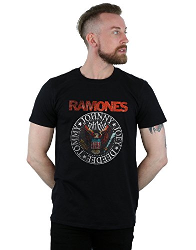 Ramones Men's Vintage Seal T-Shirt Black Large