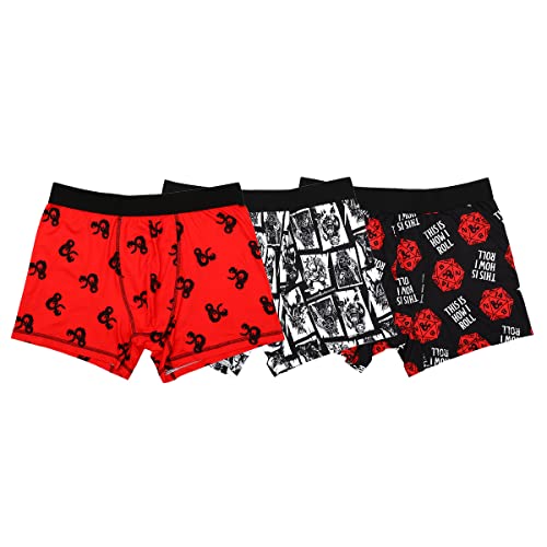 Bioworld Dungeons & Dragons This Is How I Roll Multipack Men's Boxer Briefs Underwear-XL Multicolored
