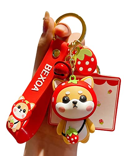 BEXOA Cute keychain Kawaii Anime Keychains Accessories, Shiba Inu Handbag Charms Car Cartoon Key Chain for Girl Women