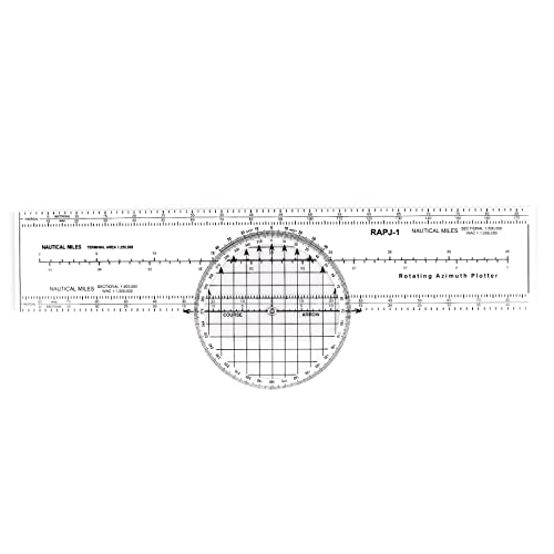 Aviation Plotter Aviation Slide Rule with 8 Functions for Pilot Student Accessories Rotating Azimuth Plotter, WAC Charts, Air Navigation Plotter for Navigational Usage