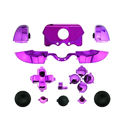 WPS Chrome ABXY Dpad Triggers Full Buttons Set Mod Kits for 1697 1698 Xbox One/Elite Controller (3.5mm Port) with Screwdriver (Torx T6 T8) Set (Chrome Purple)