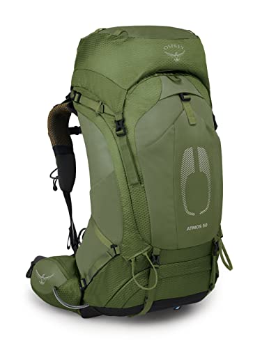 Osprey Atmos AG 50L Men's Backpacking Backpack, Mythical Green, S/M
