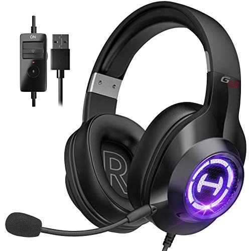 Edifier G2II Gaming Headset for PC PS4 USB Wired Gaming Headphones with 7.1 Surround Sound with Noise Canceling Microphone and RGB Light 50mm Driver Compatible with Mac Desktop PC Black