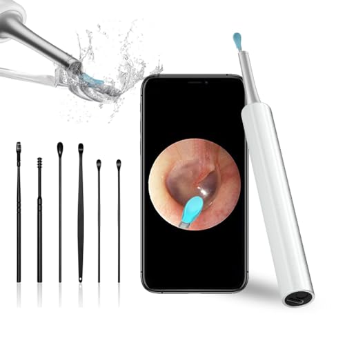 Ear Wax Removal Endoscope Otoscope, Earwax Remover Tools, Scope, with 1080P FHD Camera, 6 Led Lights, Wireless Connected, Compatible with iPhone, iPad, Android Smart Phones & Tablets (White)