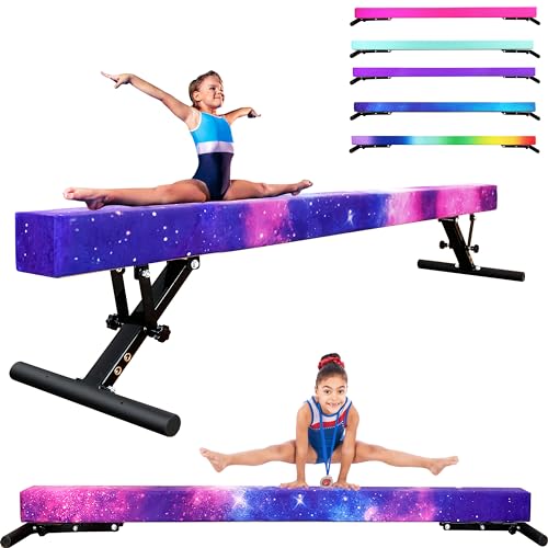 PreGymnastic Updated Gymnastics Beam, Adjustable Beam, Durable & Sturdy 8FT High & Low Adjustable Balance Beam-Competition Style Training Beam
