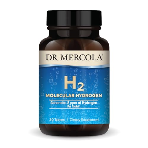 Dr. Mercola H2 Molecular Hydrogen, 30 Servings (30 Tablets), Dietary Supplement, Supports Brain Health and Cognitive Function, Non GMO
