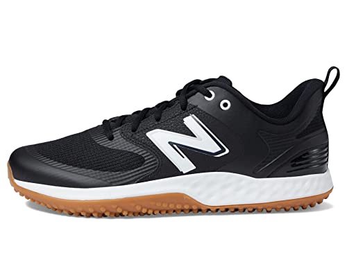 New Balance Men's Fresh Foam 3000 V6 Turf-Trainer Baseball Shoe, Black/White/Gum, 11