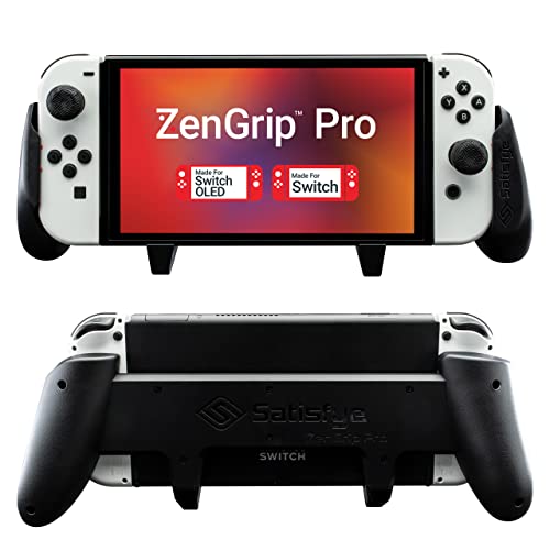Satisfye - ZenGrip Pro Gen 3 OLED, a Switch Grip Compatible with Nintendo Switch - Comfortable & Ergonomic Grip, Joy Con & Switch Control. #1 Switch Accessories Designed for Gamers (Black)