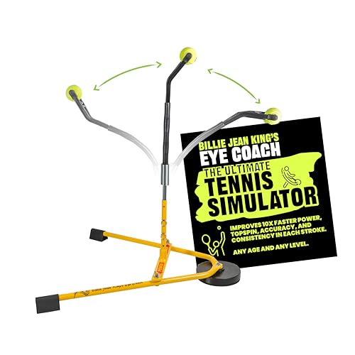 Billie Jean King's Eye Coach Pro Tennis Simulator with Game-Changing Tennis Drills, Essential Tennis Equipment and Training Aid, Practice Tennis Drills by Yourself at Home, No Ball Pickup