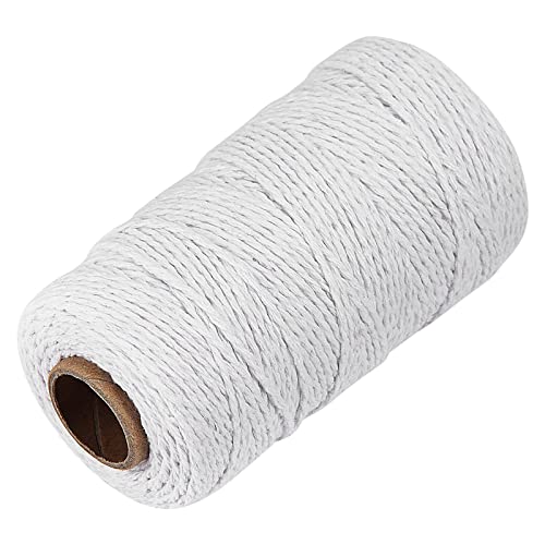 White Cotton Butchers Twine String - Ohtomber 328 Feet 2MM for Crafts, Bakers Twine, Kitchen Cooking Butcher Meat and Roasting, Gift Wrapping