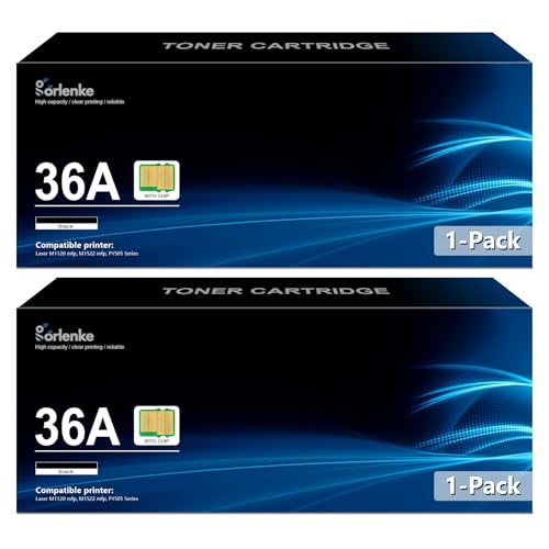 36A Black Toner Cartridge 2 Pack CB436D | 36A Ink Cartridge Replacement for HP 36A Toner Cartridge Works with Laser M1522n MFP, M1522nf MFP, M1120 MFP, P1505, P1505n Printer | CB436A 36A Cartridge