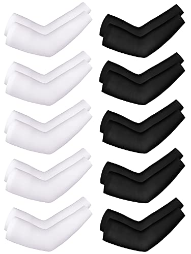Boao 10 Pairs Cooling Sun Sleeves UV Protection Arm Sleeves Arm Cover Sleeve for Men Women (,)