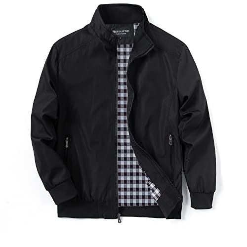 URBANFIND Men's Sports Shell Jacket Lightweight Windbreaker Outdoor Recreation Coat US XL Black