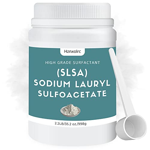 2.2 Pound SLSA Powder for Making Bath Bombs, Premium SLSA Sodium Lauryl Sulfoacetate Powder, Amazing Bubbles, Gentle on Skin, Suitable for Making Bath Bombs, Bath Truffles and More