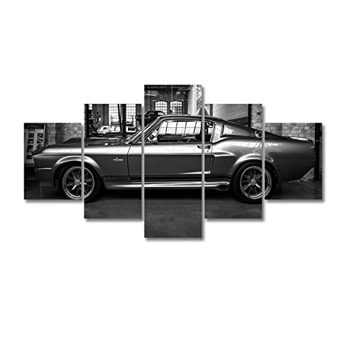 HD Printed Car Art Painting 5P Wall Decor FORD MUSTANG GT500 ELEANOR CANVAS SET Canvas Decor Painting (8x14x2 8x18x2 8x22x1,Unframed)