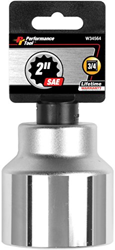 Performance Tool W34564 3/4-Inch Drive 12-Point SAE Standard Socket, 2-Inch