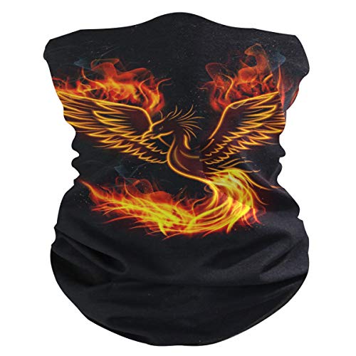 Face Mask Balaclava Seamless Face covering - Phoenix In Fire Fantastic Bird Neck Gaiter Sun Dust Wind Protection Half Headband for Women Men Riding Biker