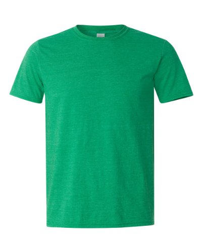 Gildan Adult Softstyle Cotton T-Shirt, Style G64000, Multipack, Heather Irish Green (2-Pack), Large