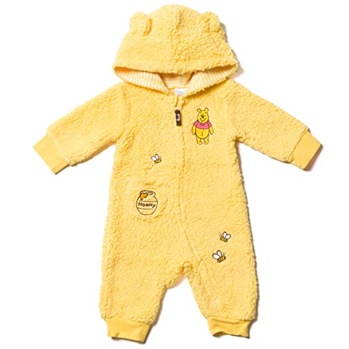 Disney Winnie the Pooh Infant Baby Boys Zip Up Coverall Yellow 3-6 Months