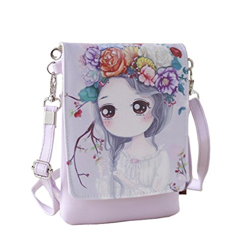 Teens Girls Kids Cute Cartoon Theme Mini Shoulder Bags Cross Body Bags Key Money Cell Phone Holder Case Purse Small Wallet Pouches Clutch