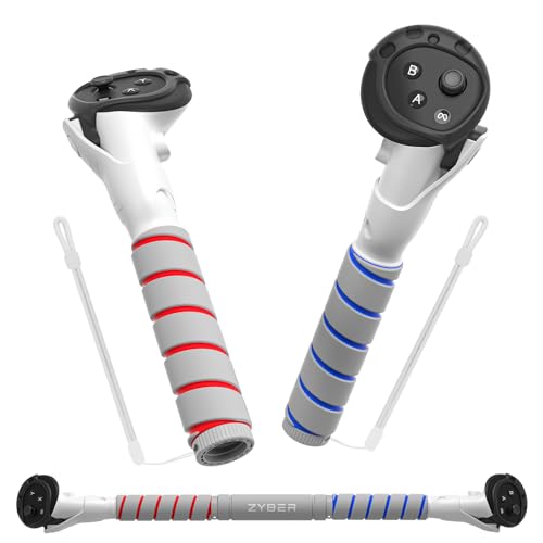 ZYBER Controller Extensions Gorilla Tag Long Arms for Meta Quest 3, 3-in-1 Beat Saber Handles Golf Club Attachment VR Sticks Controller Grips for Oculus Quest 3, Enhance VR Gaming Accessories