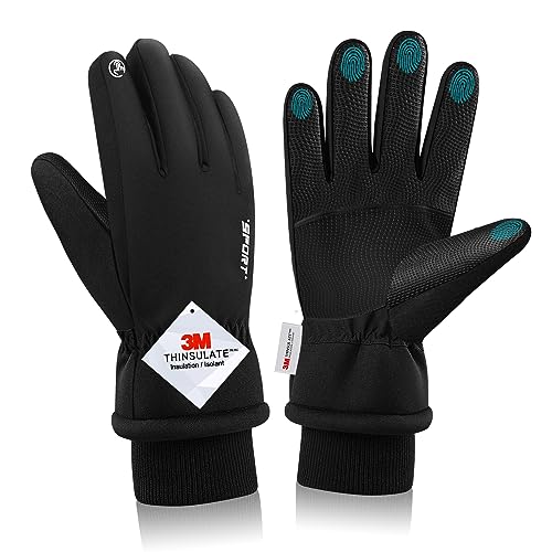 ANOWONA Winter Gloves Waterproof & Windproof Women Men, Cold Weather Gloves with Touchscreen Fingers, 3M Thinsulate Snow SKI Gloves, Warm Thermal Gloves for Running Cycling Outdoor L