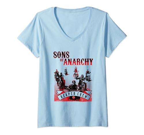 Sons of Anarchy Black and Red Poster V-Neck T-Shirt