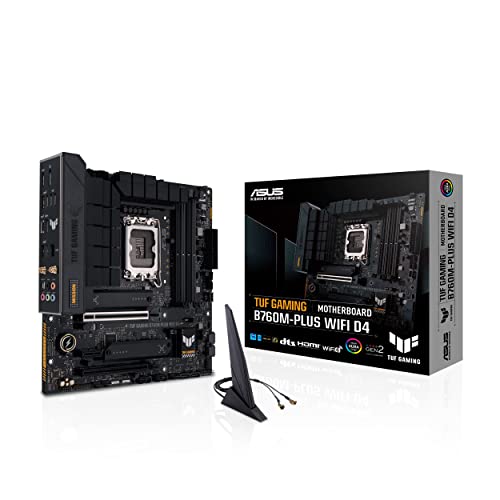 ASUS TUF GAMING B760M-PLUS WIFI 6 D4 Intel(13th and 12th Gen)LGA 1700 mATX motherboard,PCIe 5.0,2xPCIe 4.0 M.2 slots,DDR4,2.5Gb LAN,USB 3.2 Gen 2x2 Type-C,front USB 3.2 Type-C,Thunderbolt (USB4)
