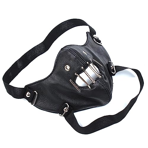 Lyxaof Hannibal Lecter Mask The Silence of The Lambs Mask Costume Human Muzzle Half Face Killer Cosplay Props for Halloween (Leather)