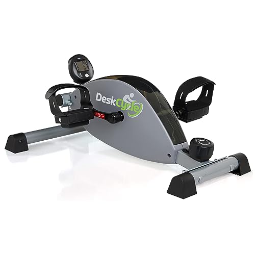 DeskCycle 2 Under Desk Bike Pedal Exerciser with Adjustable Leg - Mini Exercise Bike Desk Cycle, Leg Exerciser for Physical Therapy & Desk Exercise (Grey)