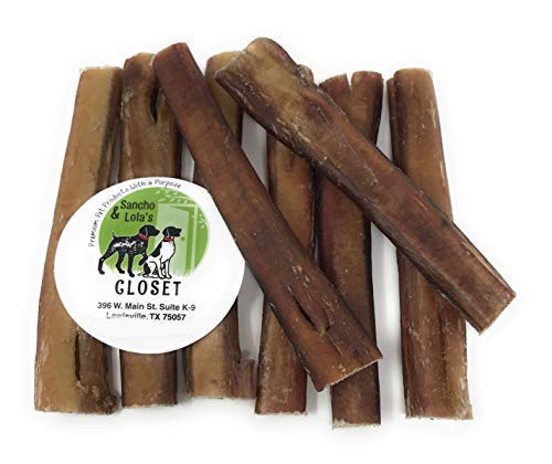 Sancho & Lola's 6-inch Thick Bully Sticks for Dogs (10 Count) Grass-Fed Free-Range Grain-Free Beef Pizzle Dog Chew Sticks