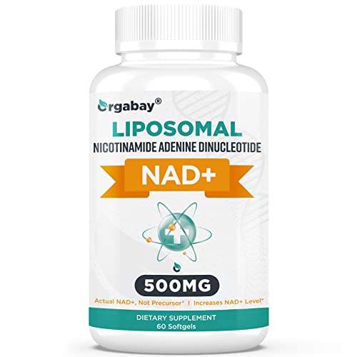 Orgabay Liposomal NAD+ Supplement 500 mg, High Absorption, Boost NAD+ with TMG 250 mg, Actual NAD Plus More Efficient Than Nicotinamide Riboside, Support Cellular Energy, Healthy Aging | 60 Softgels