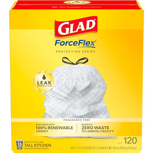 Glad Protection Series ForceFlex Drawstring 13 Gallon 1/120ct