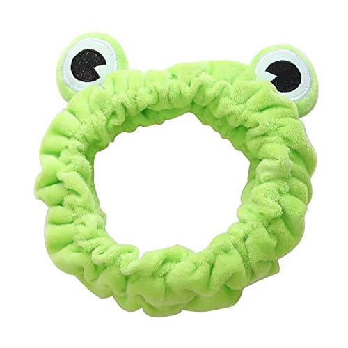 Jowmoy Frog Headband,Green Frog Eye Elastic Headband, for spa headband, skincare headbands, makeup headband, face wash headband (1 Pack).