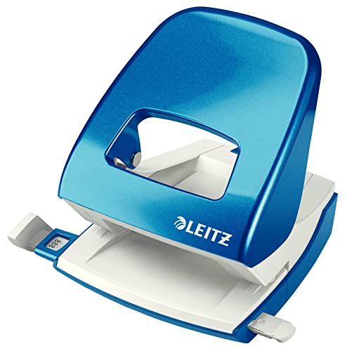 Leitz TS-120432 Nexxt Series Wow Metal Office Hole Punch, Blue