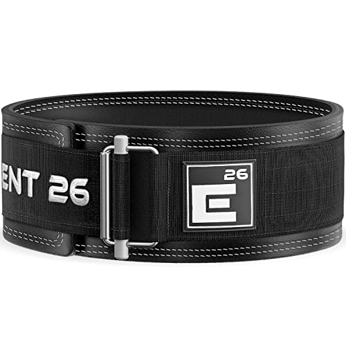 Element 26 Leather Weightlifting Belt for Men & Women - Self locking Adjustable Leather Lifting Belt for Powerlifting, Olympic lifting & Functional Fitness - Weight Belt, Squat Belt, Back Support (Medium, Black)