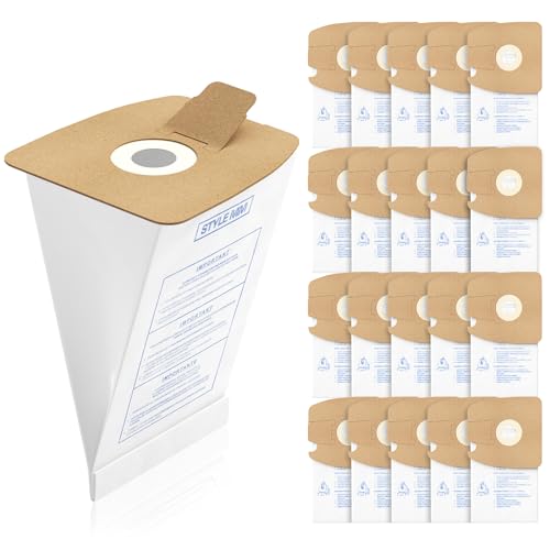 20 Pack Style MM Vacuum Bags Compatible with Eureka Style MM Eureka Mighty Mite 3670 and 3680 Series Canister Vacuums, Replaces Part # 60295, 60295A, 60295B 60295C, 60296 & 60297A