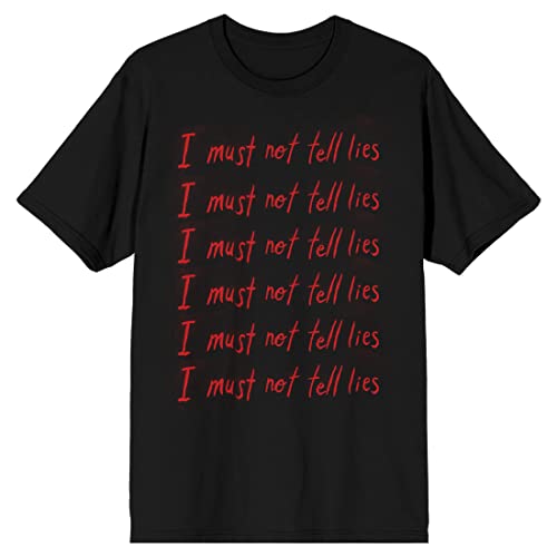 Harry Potter I Must Not Tell Lies Repeated Text Men’s Black T-Shirt-XL