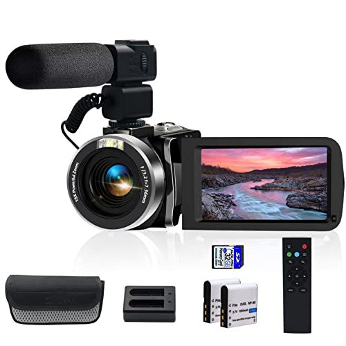 YEEIN Camcorders Video Camera 4k with 3' Touch Screen and 32G Card, WiFi Digital Camera, 18X Digital Zoom, Vlogging Camera for YouTube Video Recording, Kids Video Camera, Remote, Microphone