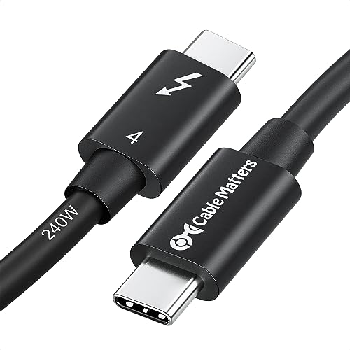 Cable Matters [Intel Certified] 40Gbps Thunderbolt 4 Cable 3.3ft with 8K Video and 240W Charging - 1m, Compatible with USB4, Thunderbolt 3 Cable and USB-C