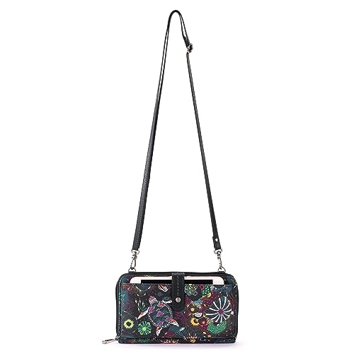 Sakroots Artist Circle Smartphone Crossbody in Eco Twill, Detachable Wristlet Strap, Rainbow Seascape