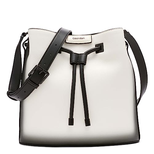 Calvin Klein Ash Bucket Crossbody, Cherub White/Black
