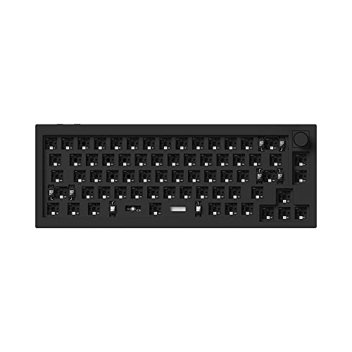 Keychron Q2 Pro RGB Custom Wireless Bluetooth Mechanical Keyboard Barebone Version, QMK/VIA Programmable Knob, Aluminum Body, Hot-Swappable 65% Layout for Mac Windows Linux, Double Gasket Kit - Black