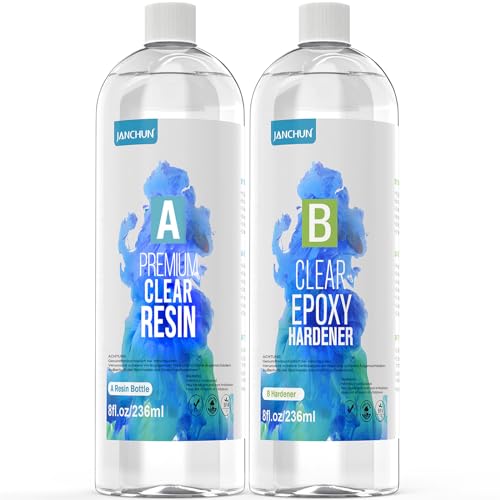 16oz Premium Clear Epoxy Resin Kit Casting and Coating for River Table Tops, Art Casting Resin,Jewelry Projects, DIY,Tumbler Crafts, Molds, Art Painting, Easy Mix 1:1 Ratio, Christmas DIY Gift