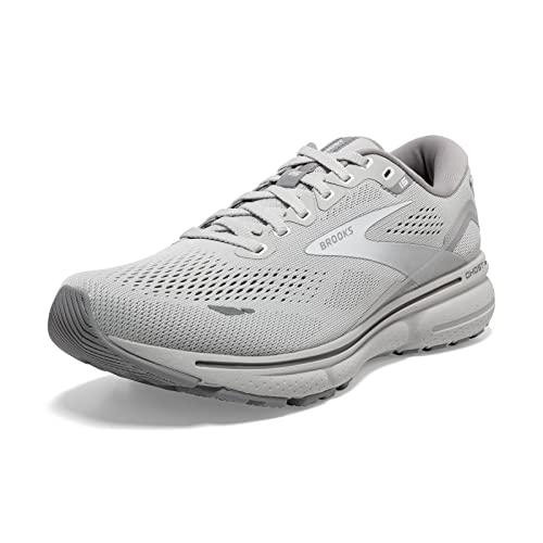 Brooks Women's Ghost 15 Neutral Running Shoe - Oyster/Alloy/White - 8 Medium